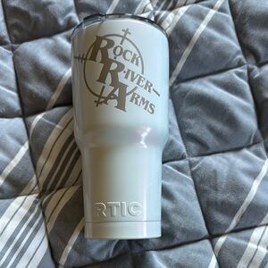 30 oz Pearlescent White Tumbler with Rock River Arms Design